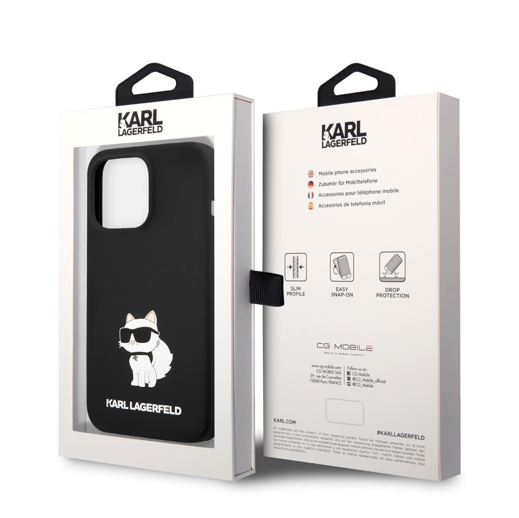 Apple iPhone 13 Pro Karl Lagerfeld Liquid Silicone Choupette NFT tok (Fekete) – KLHCP13LSNCHBCK