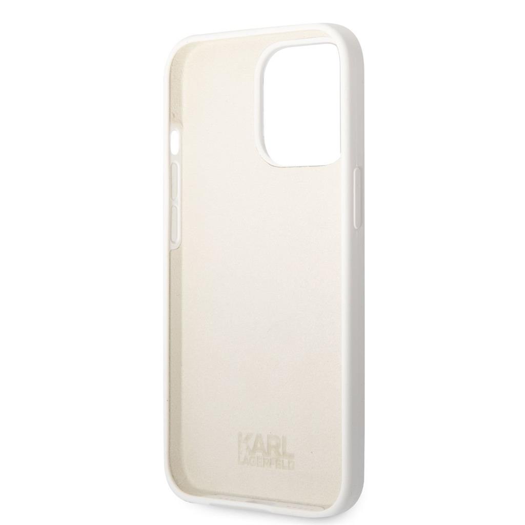 Apple iPhone 13 Pro Karl Lagerfeld liquid silicone ikonik NFT hátlap tok (Fehér - KLHCP13LSNIKBCH) 1