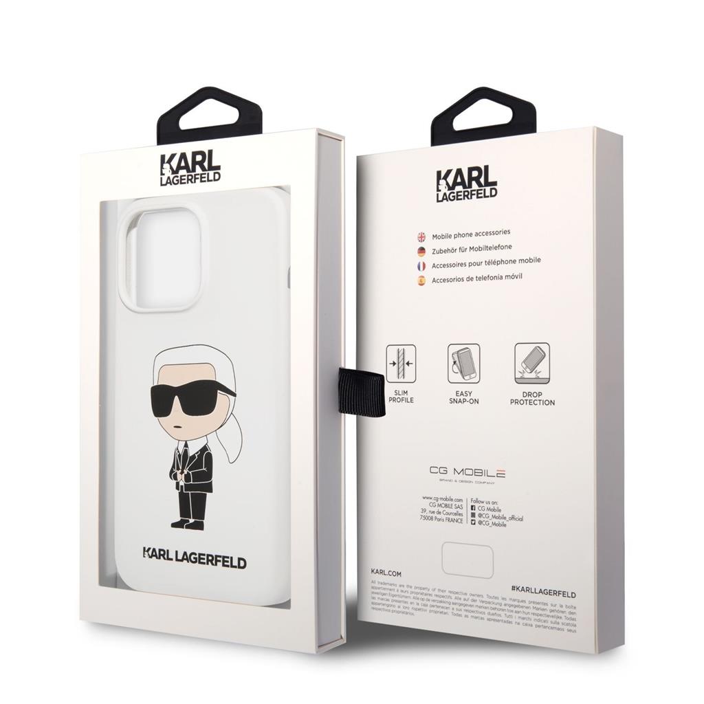 Apple iPhone 13 Pro Karl Lagerfeld liquid silicone ikonik NFT hátlap tok (Fehér - KLHCP13LSNIKBCH) 2