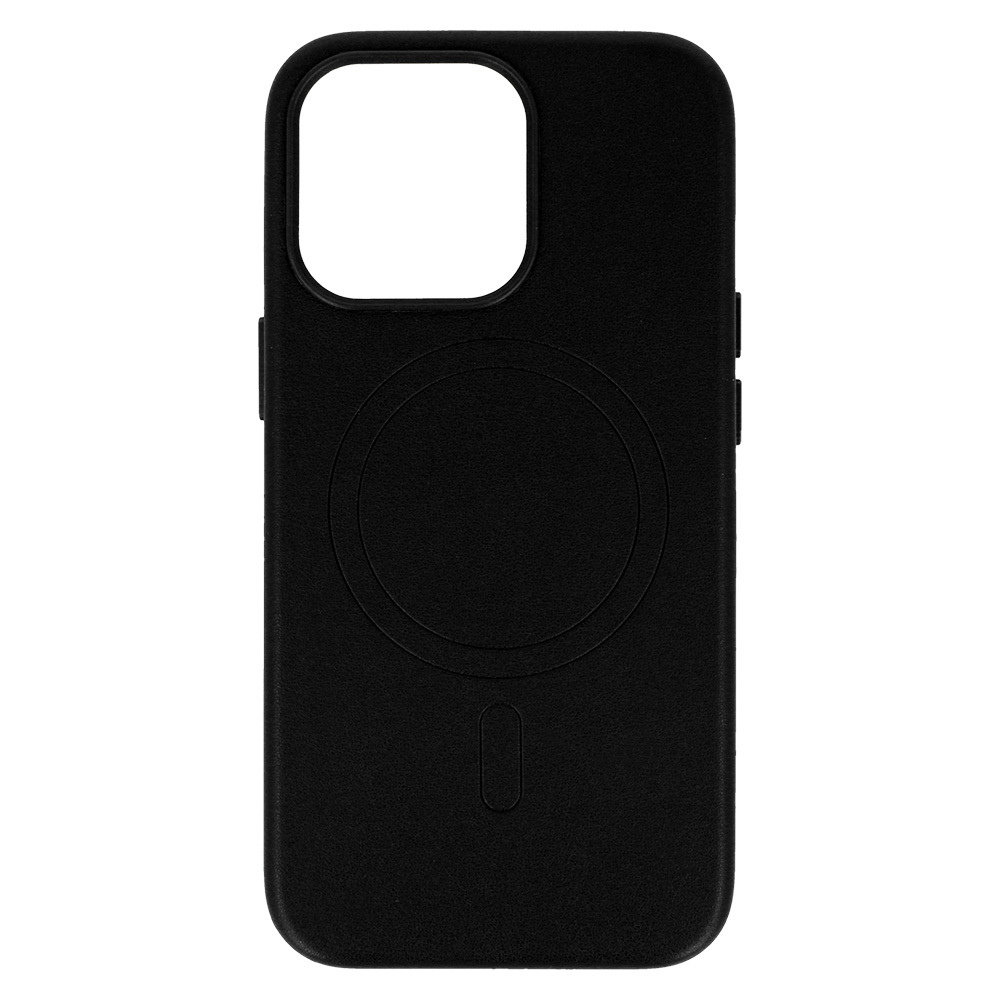 Apple iPhone 13 Pro magsafe leather hátlap tok (Fekete)