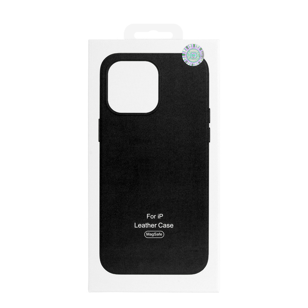 Apple iPhone 13 Pro magsafe leather hátlap tok (Fekete)