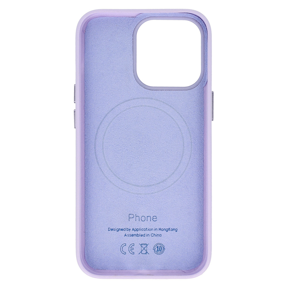 Apple iPhone 13 Pro magsafe leather hátlap tok (Lila)