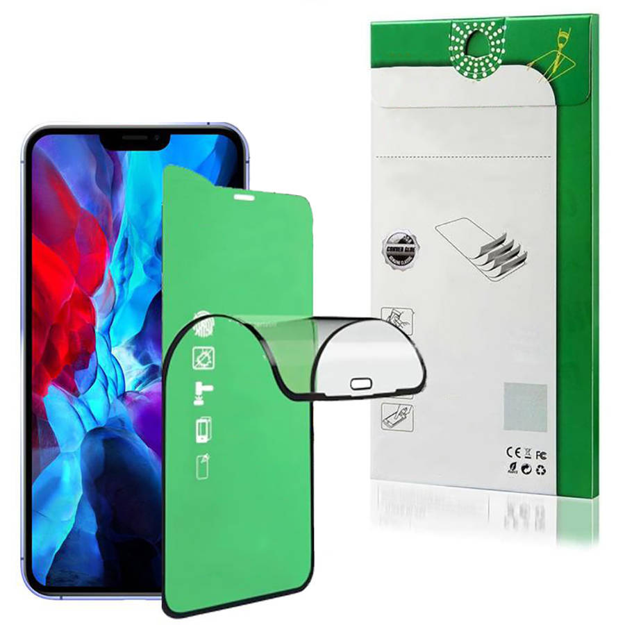 Apple iPhone 13 Pro Max / 14 Plus 9D kerámia üvegfólia, átlátszó (fekete keret)