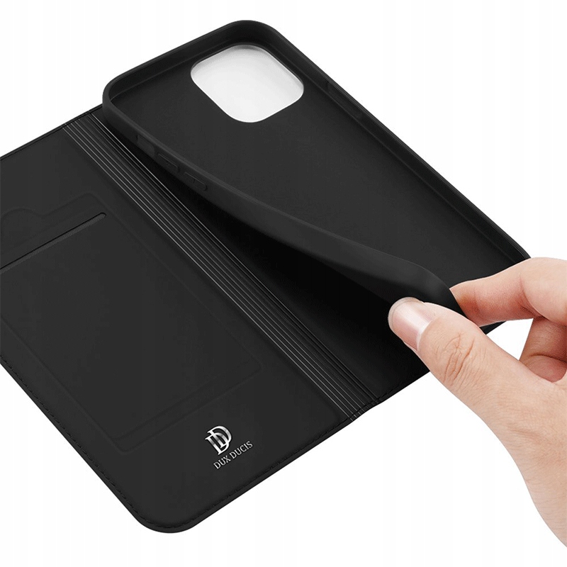 Apple iPhone 13 Pro Max DUX DUCIS skin bőr notesz tok (Fekete)