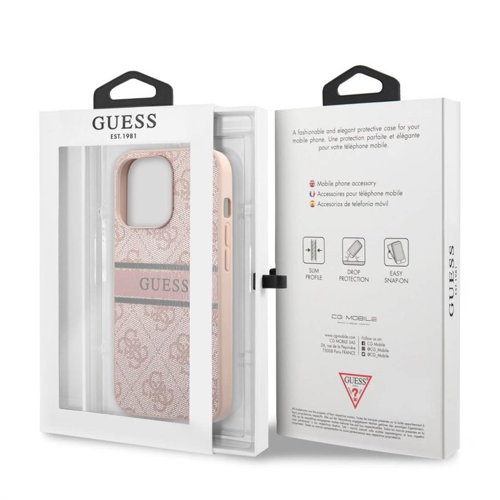Apple iPhone 13 Pro Max (6,7") GUESS prémium hátlap tok, GUHCP13X4GDPI, pink