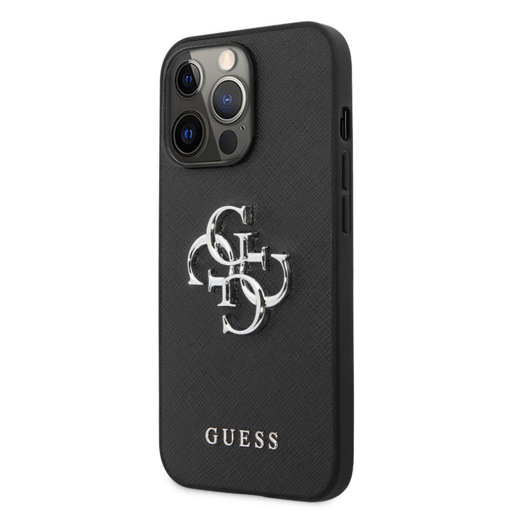 Apple iPhone 13 Pro Max (6,7") GUESS Saffiano prémium hátlap tok, GUHCP13XSA4GSBK, fekete