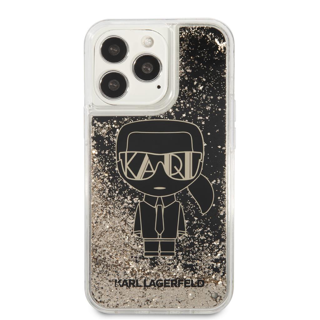 Apple iPhone 13 Pro Max Karl Lagerfeld Liquid Glitter Gatsby tok (Fekete) – KLHCP13XLGGKBK