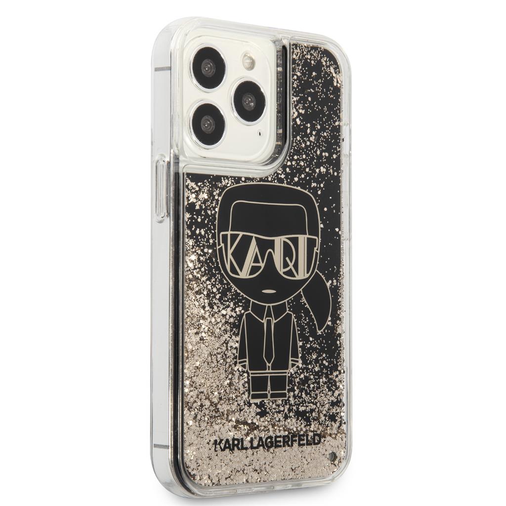 Apple iPhone 13 Pro Max Karl Lagerfeld Liquid Glitter Gatsby tok (Fekete) – KLHCP13XLGGKBK