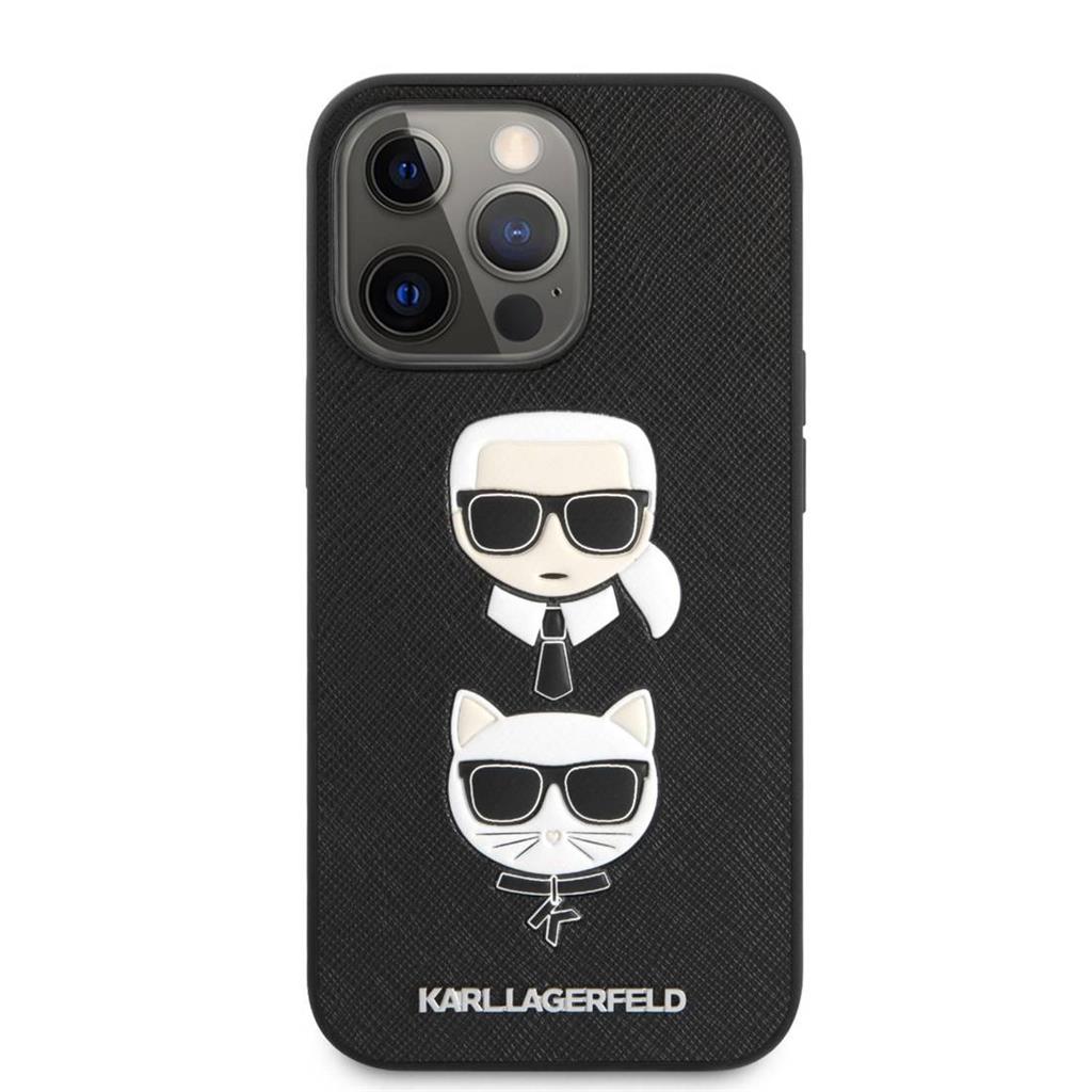 Apple iPhone 13 Pro Max (6,7") Karl Lagerfeld karl&choupette prémium hátlap tok, KLHCP13XSAKICKCBK, fekete
