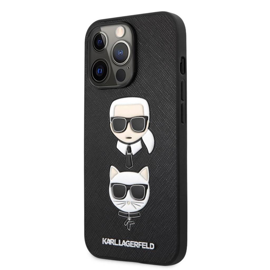 Apple iPhone 13 Pro Max (6,7") Karl Lagerfeld karl&choupette prémium hátlap tok, KLHCP13XSAKICKCBK, fekete
