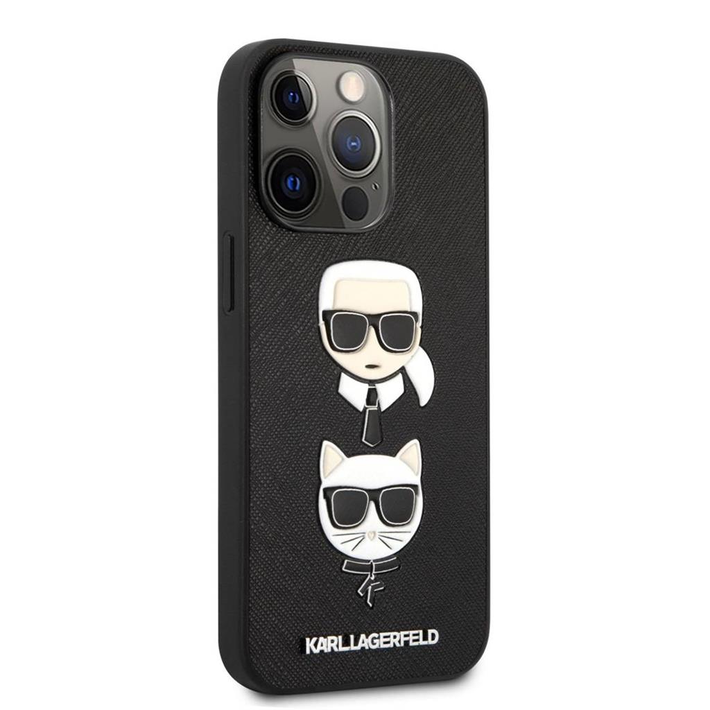 Apple iPhone 13 Pro Max (6,7") Karl Lagerfeld karl&choupette prémium hátlap tok, KLHCP13XSAKICKCBK, fekete