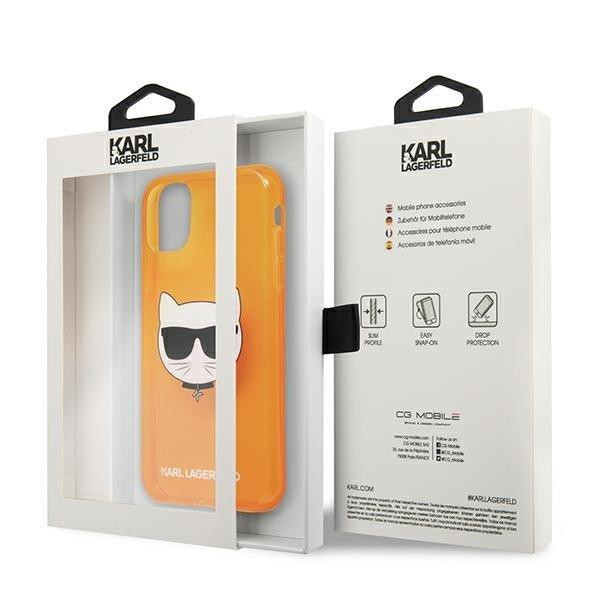 Apple iPhone 13 Pro Max Karl Lagerfeld Choupette Head tok (Narancs) – KLHCP13XCHTRO