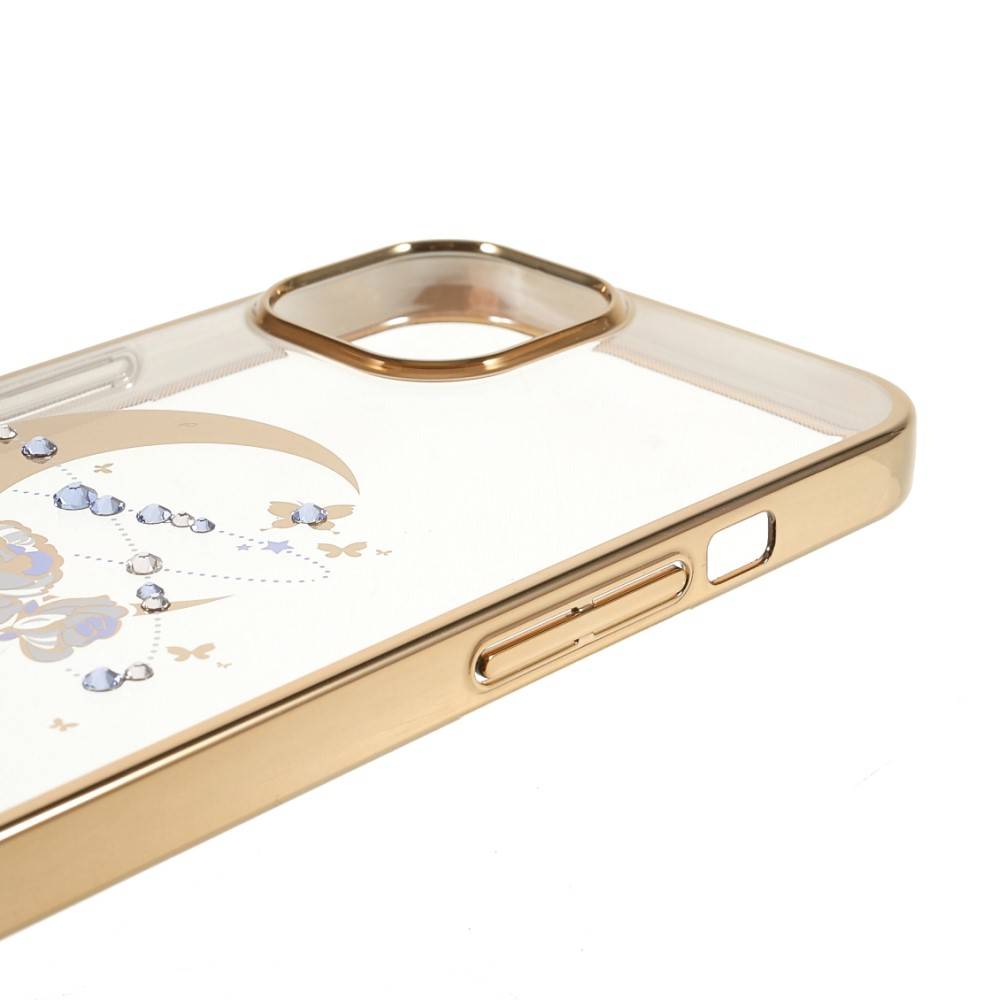 Apple iPhone 13 Pro Max Kingxbar moon series Swarovski köves hátlap tok (Arany) 2