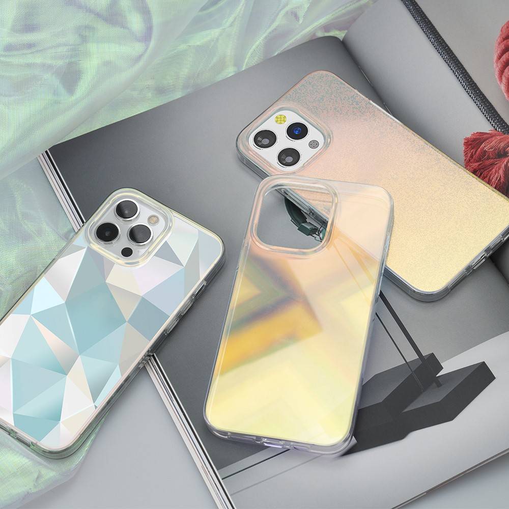 Apple iPhone 13 Pro Max (6,7") Kingxbar streamer hátlap tok, rács minta 4