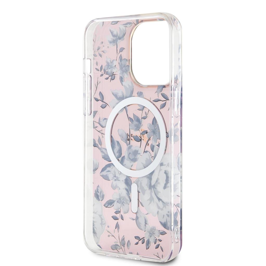 Apple iPhone 13 Pro Max Guess Flowers IML MagSafe tok (Rózsaszín) - GUHMP13XHCFWSP