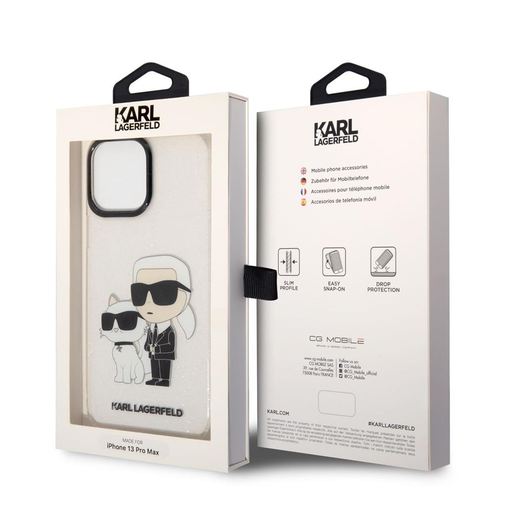 Apple iPhone 13 Pro Max Karl Lagerfeld IML Glitter Karl and Choupette NFT tok (Átlátszó) – KLHCP13XHNKCTGT