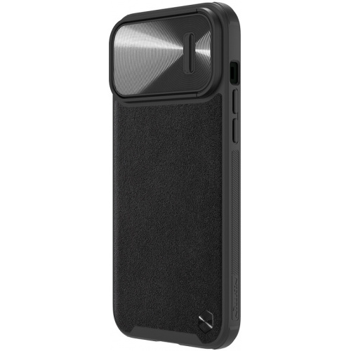 Apple iPhone 13 Pro Max Nillkin camshield leather hátlap tok (Fekete)