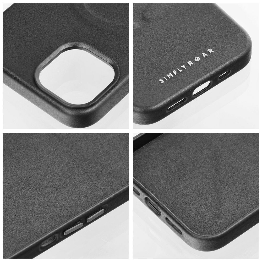 Apple iPhone 13 Pro Max Roar Leather magsafe hátlap tok (Fekete) 1