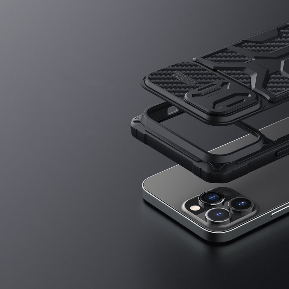 Apple iPhone 13 Pro Nillkin Adventurer strapabíró hátlap tok (Fekete)