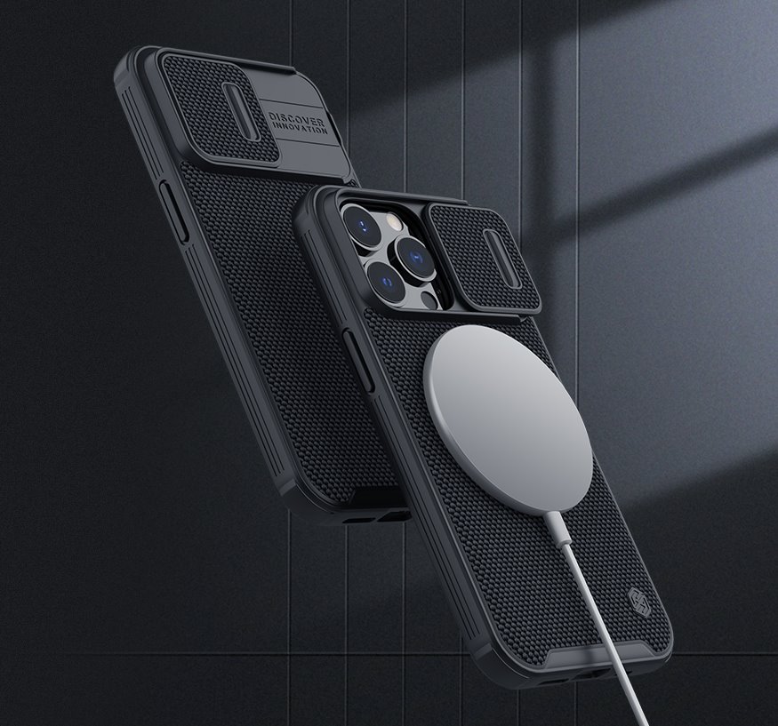 Apple iPhone 13 Pro Nillkin textured pro magsafe hátlap tok (Fekete)