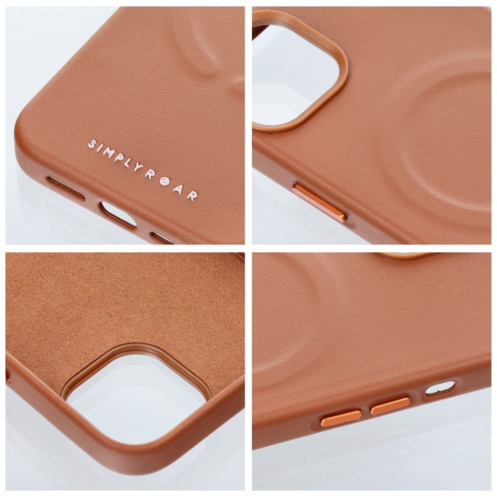 Apple iPhone 13 Pro Roar Leather magsafe hátlap tok (Barna)