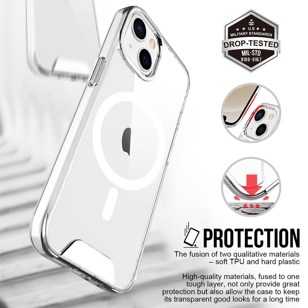 Apple iPhone 13 TOKO Space magsafe hátlap tok (Átlátszó) 1