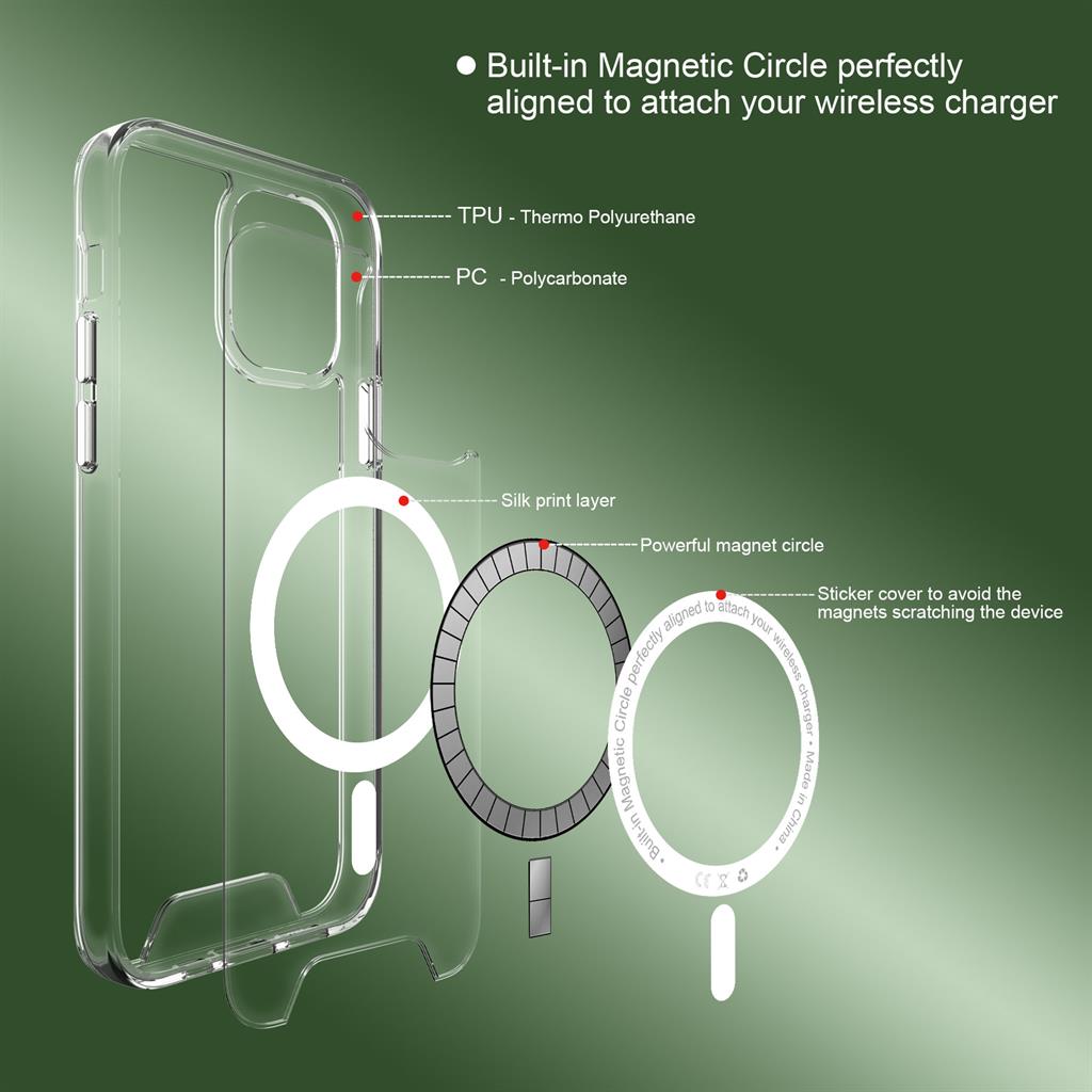 Apple iPhone 13 TOKO Space magsafe hátlap tok (Átlátszó) 4