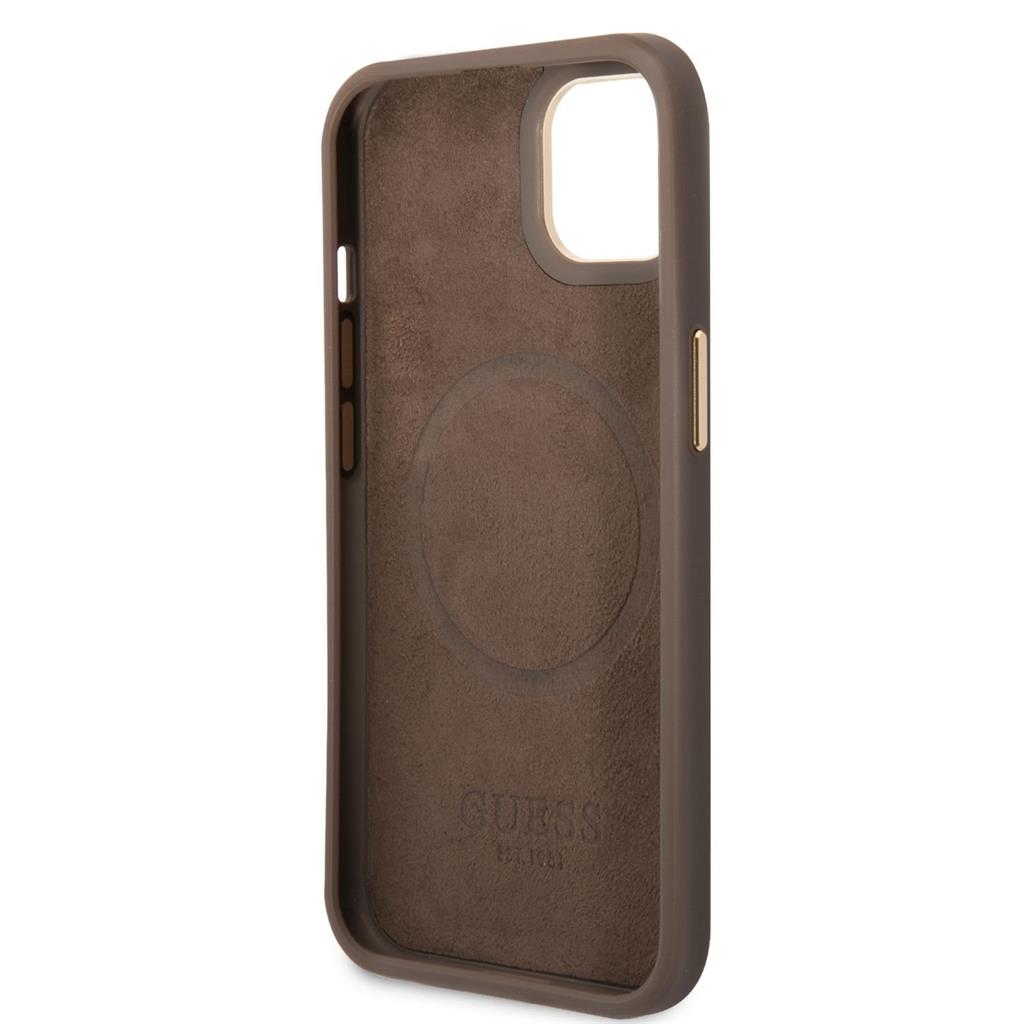 Apple iPhone 14 Guess PU 4G MagSafe tok (Barna) - GUHMP14SU4GPRW