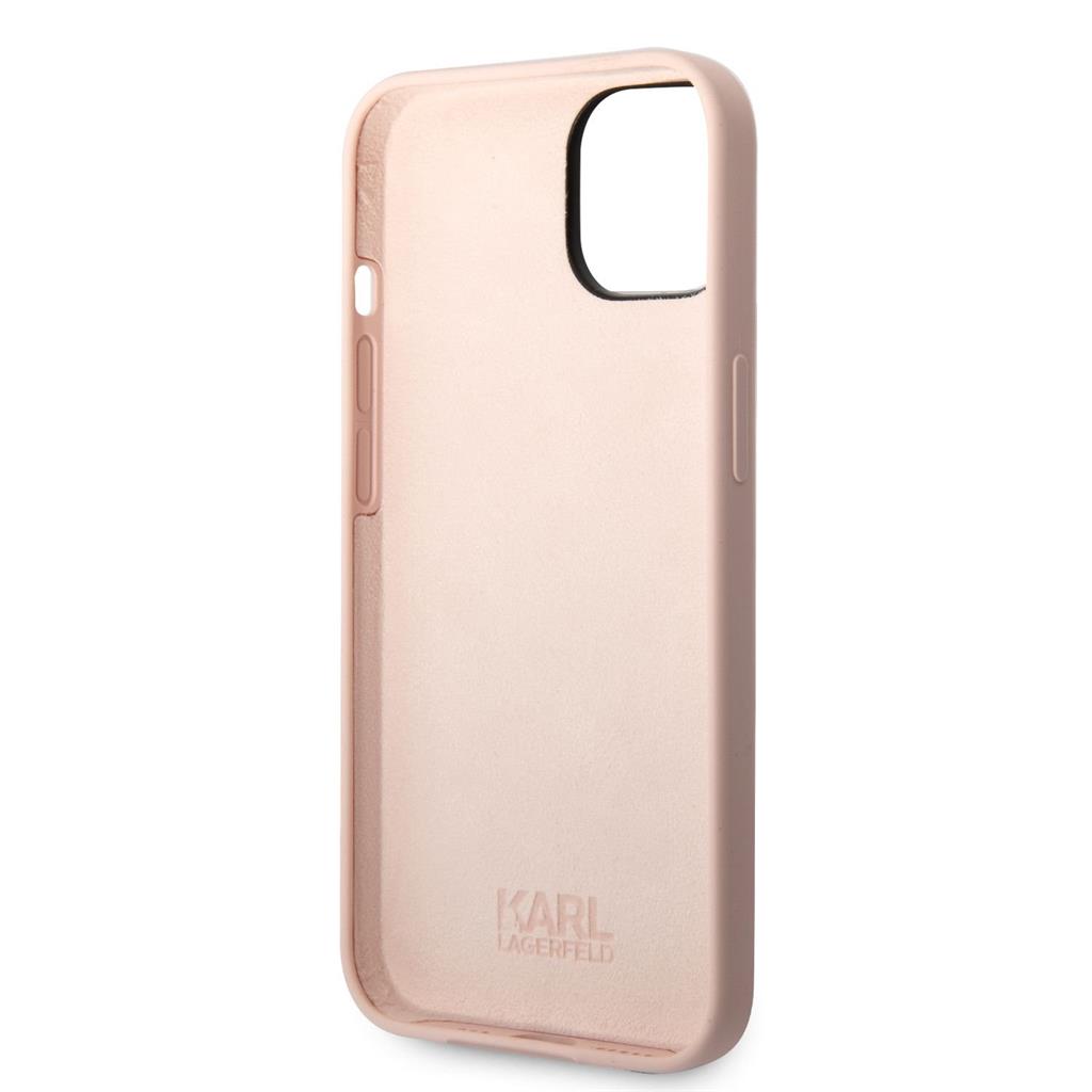 Apple iPhone 14 Karl Lagerfeld Liquid Silicone Ikonik NFT tok (Rózsaszín) – KLHCP14SSNIKBCP