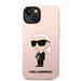 Apple iPhone 14 Karl Lagerfeld Liquid Silicone Ikonik NFT tok (Rózsaszín) – KLHCP14SSNIKBCP