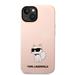 Apple iPhone 14 Karl Lagerfeld Liquid Silicone Choupette NFT tok (Rózsaszín) – KLHCP14SSNCHBCP