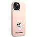 Apple iPhone 14 Karl Lagerfeld Liquid Silicone Choupette NFT tok (Rózsaszín) – KLHCP14SSNCHBCP