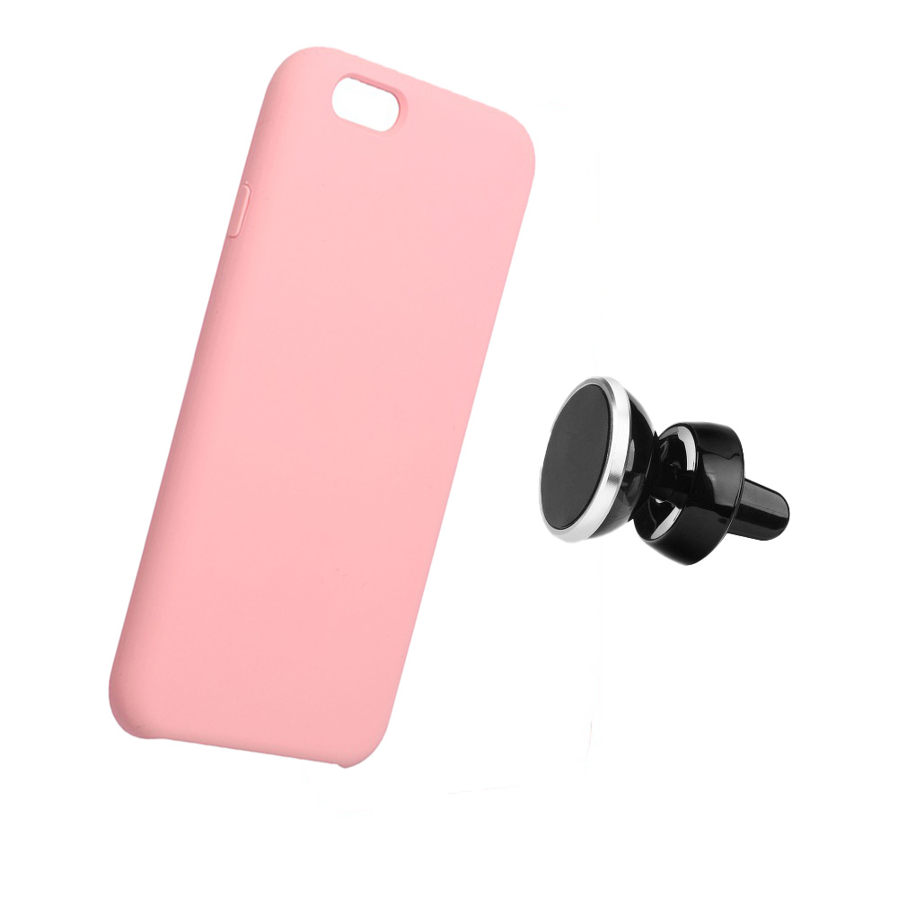 Apple iPhone 14 liquid silicone mágneses autós tartó kompatibilis hátlap tok (Rózsaszín)