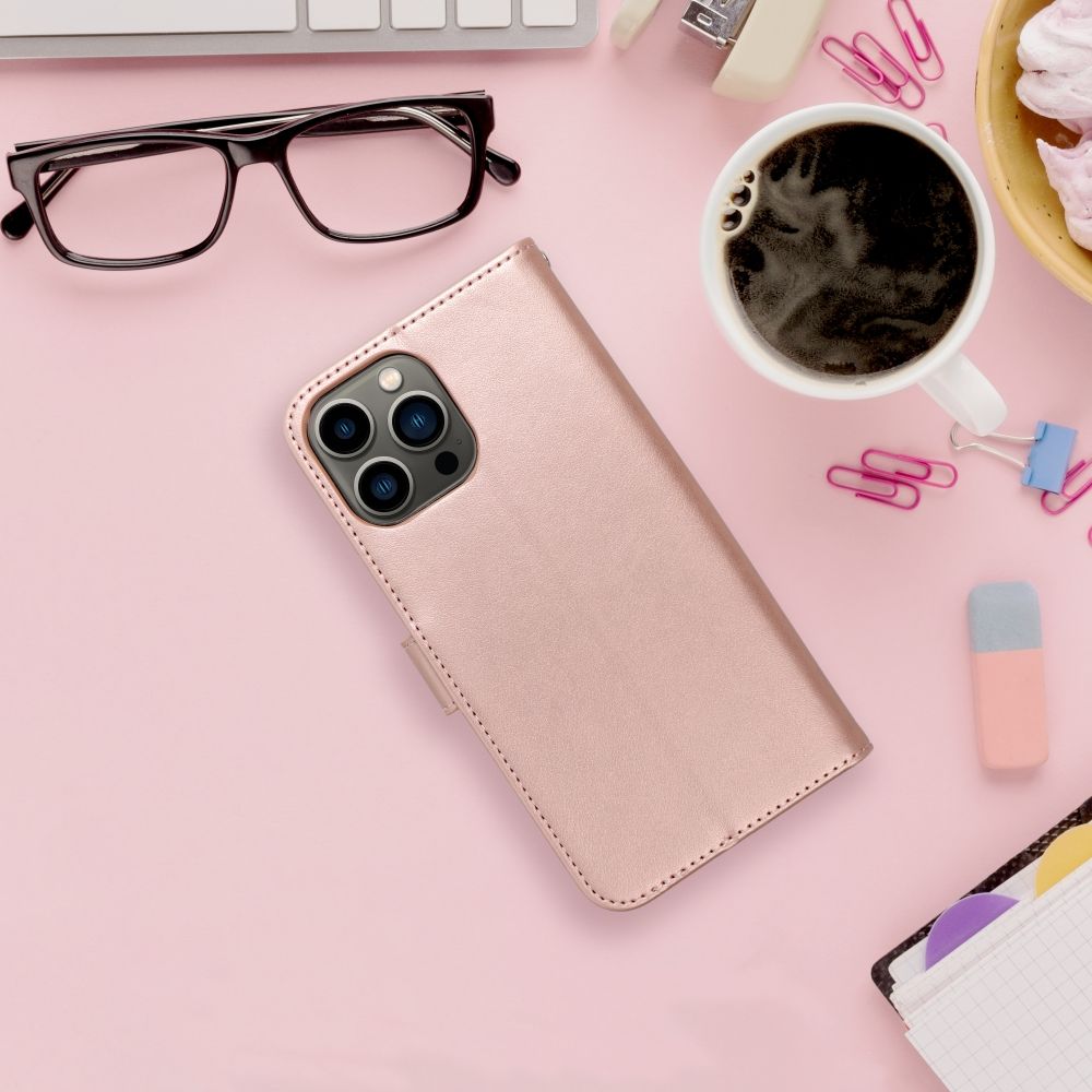 Apple iPhone 14 Forcell MEZZO nyitható tok (Rosegold) 1