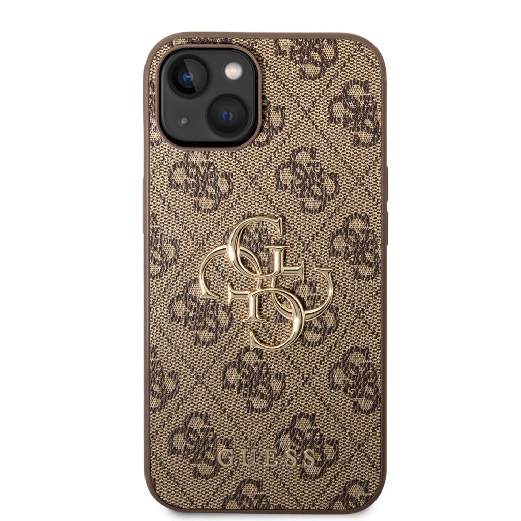 Apple iPhone 14 Guess PU 4G Metal Logo tok (Barna) - GUHCP14S4GMGBR