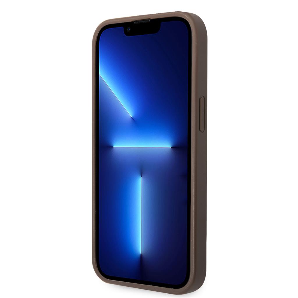 Apple iPhone 14 Guess PU 4G Metal Logo tok (Barna) - GUHCP14S4GMGBR