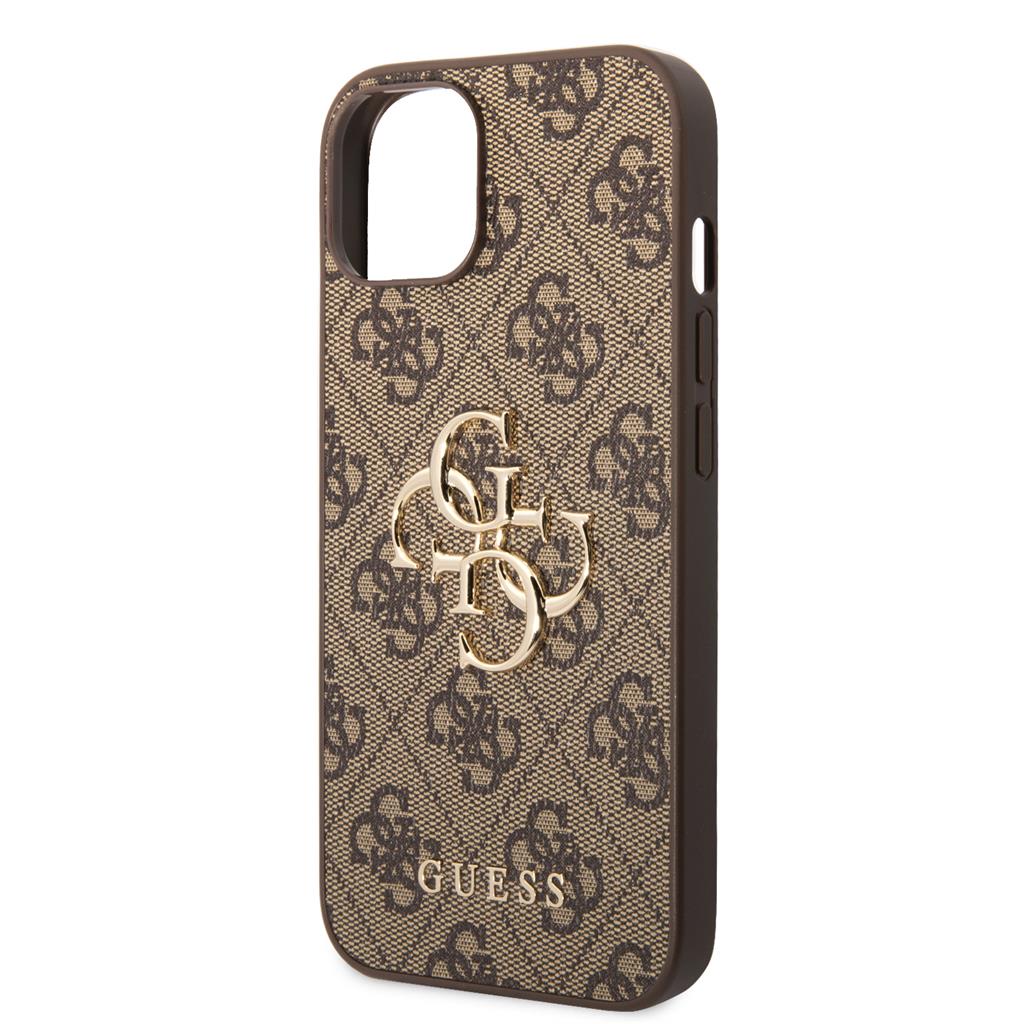 Apple iPhone 14 Guess PU 4G Metal Logo tok (Barna) - GUHCP14S4GMGBR