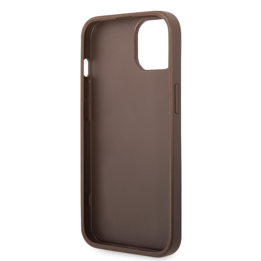 Apple iPhone 14 Guess PU 4G Metal Logo tok (Barna) - GUHCP14S4GMGBR