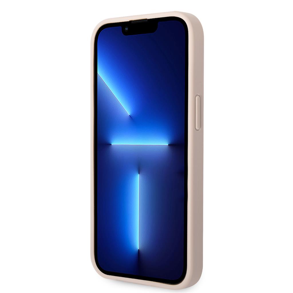 Apple iPhone 14 Guess PU 4G Metal Logo tok (Rózsaszín) - GUHCP14S4GMGPI