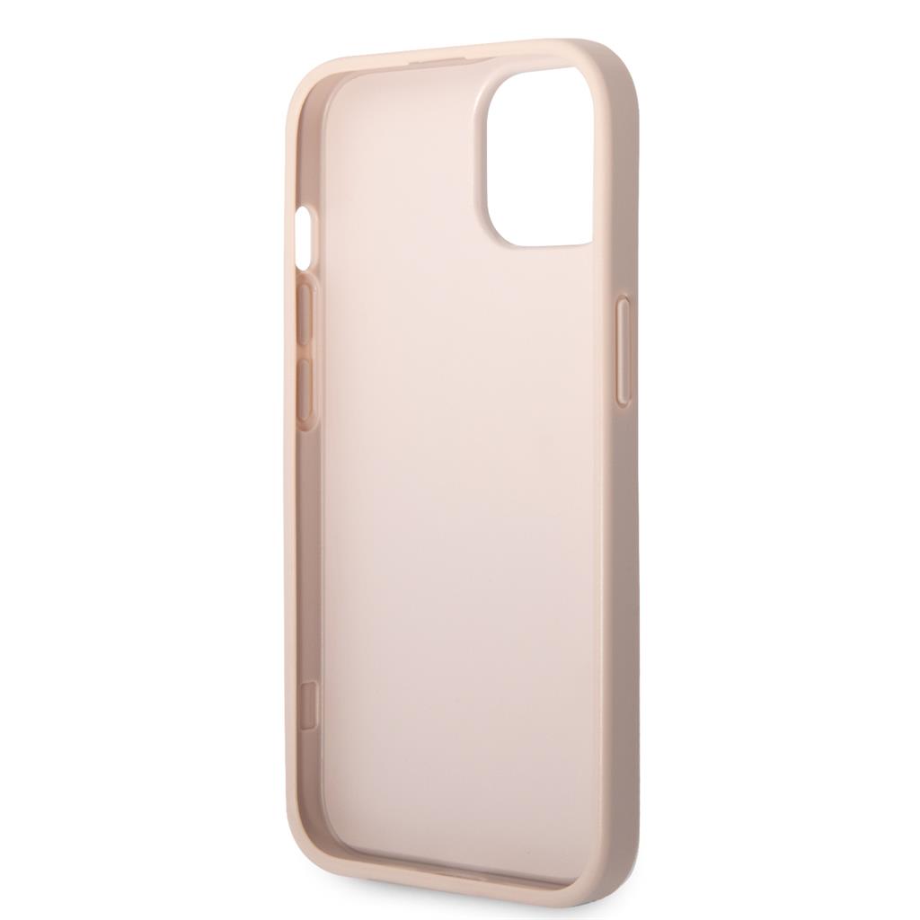 Apple iPhone 14 Guess PU 4G Metal Logo tok (Rózsaszín) - GUHCP14S4GMGPI