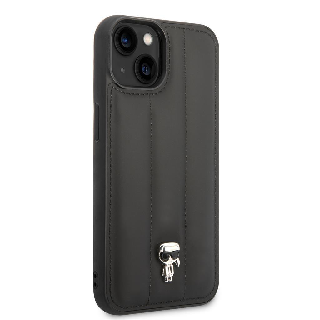 Apple iPhone 14 Karl Lagerfeld Quilted Puffy Ikonik Logo tok (Fekete) – KLHCP14SPSQPK
