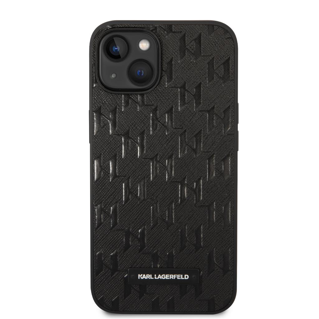 Apple iPhone 14 Karl Lagerfeld Saffiano Monogram tok (Fekete) – KLHCP14SSAKLHPK
