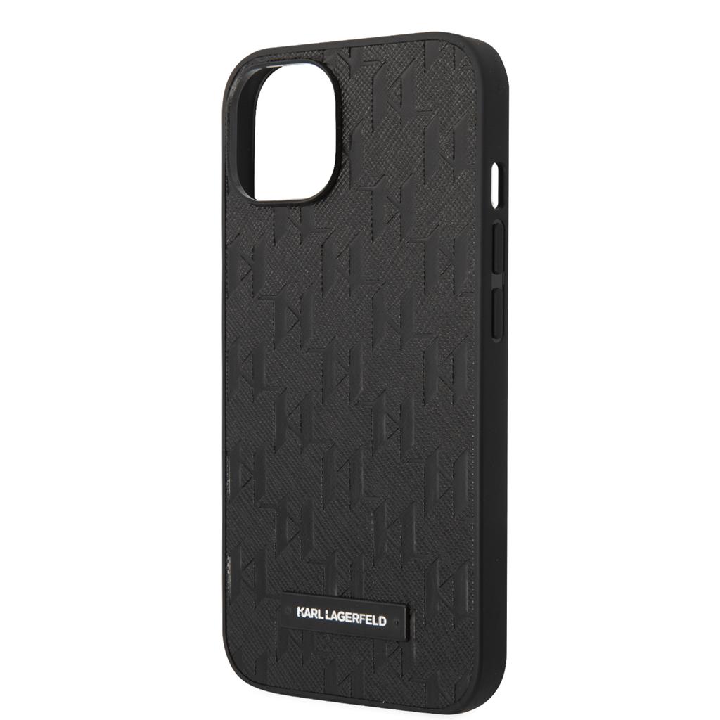 Apple iPhone 14 Karl Lagerfeld Saffiano Monogram tok (Fekete) – KLHCP14SSAKLHPK
