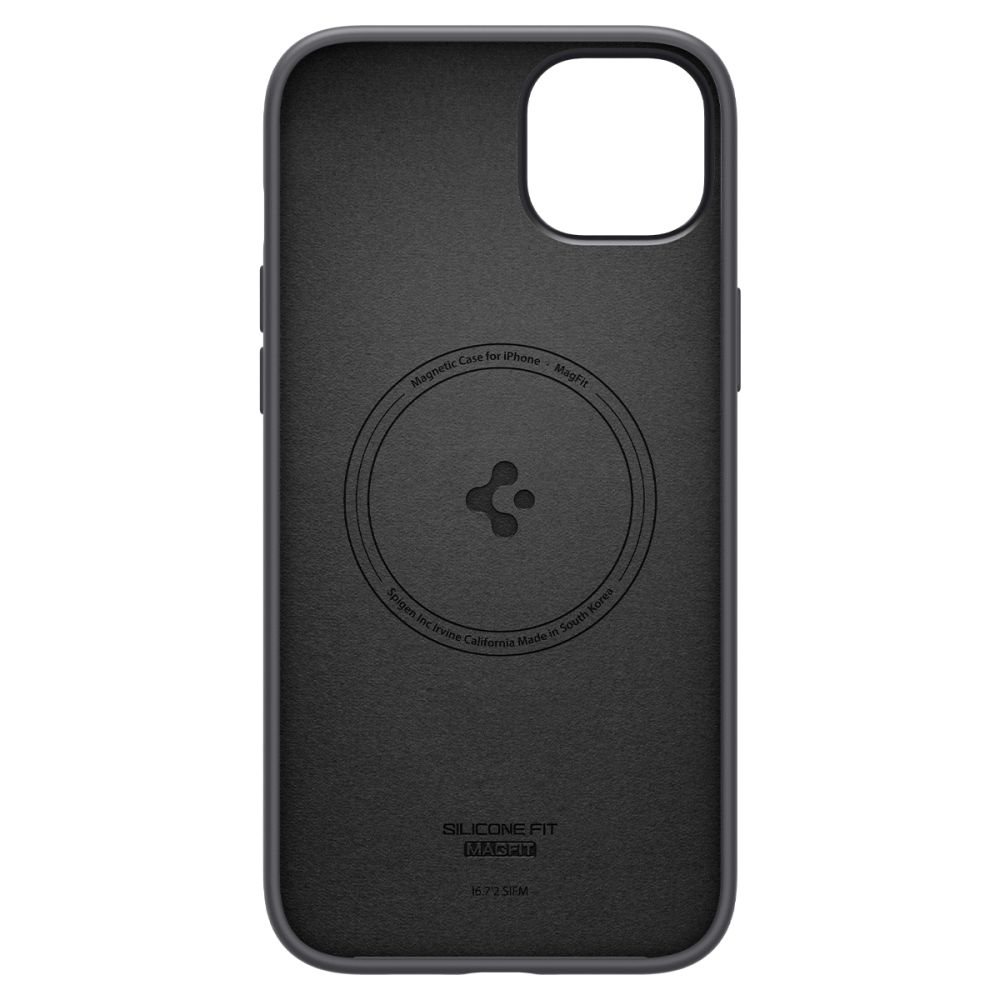 Apple iPhone 14 Spigen fit silicone magsafe hátlap tok (Fekete)