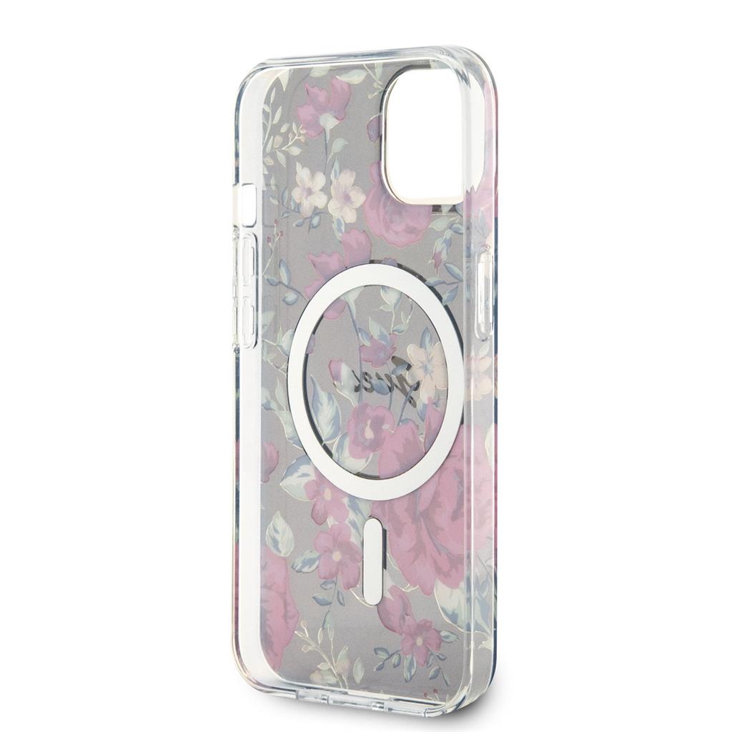Apple iPhone 14 Guess Flowers IML MagSafe tok (Khaki) - GUHMP14SHCFWSA