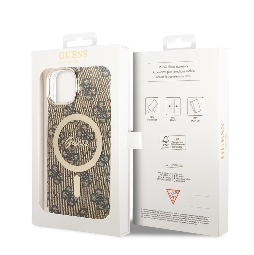 Apple iPhone 14 Guess 4G IML MagSafe tok (Barna) - GUHMP14SH4STW