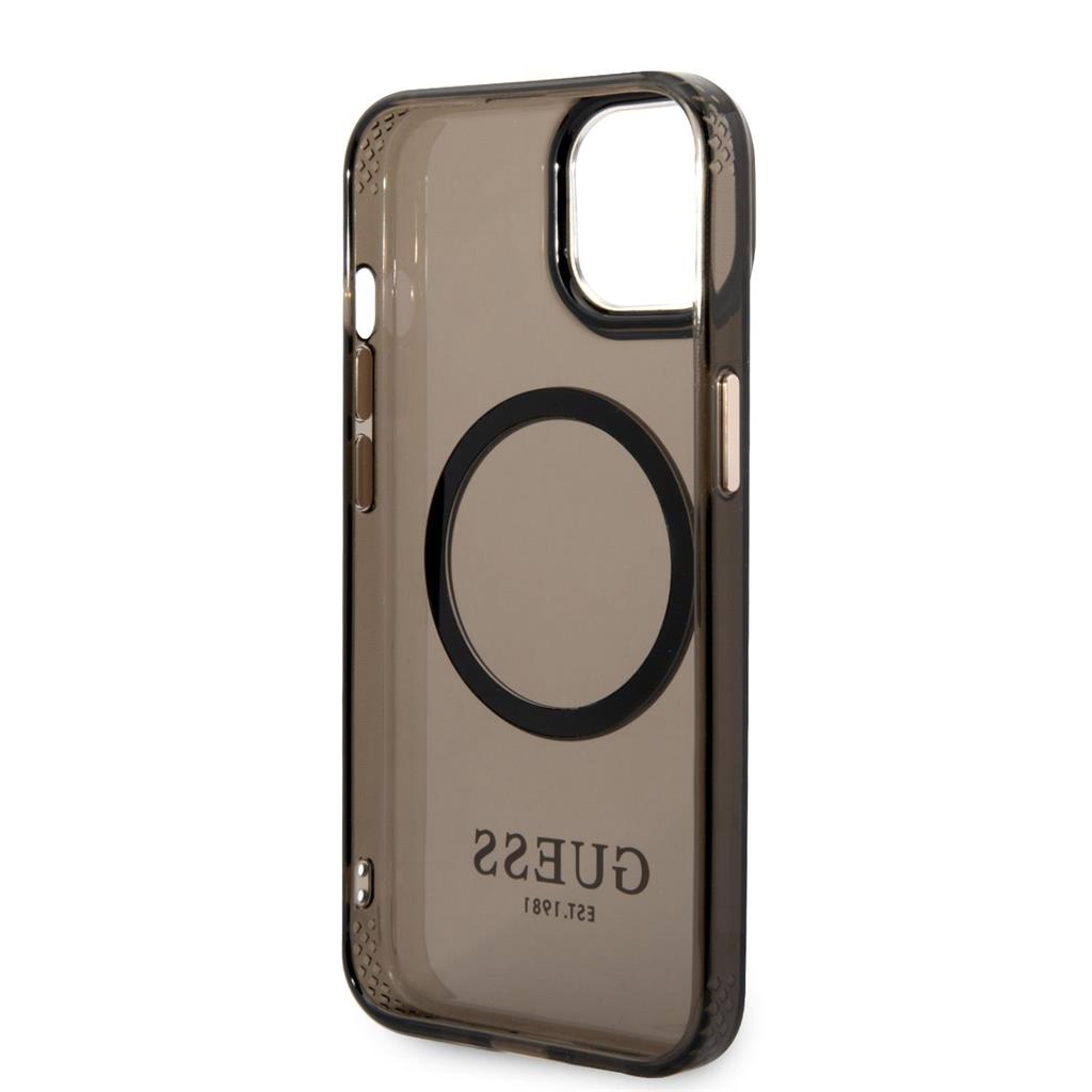 Apple iPhone 14 Guess Translucent MagSafe kompatibilis tok (Fekete) – GUHMP14SHTCMK