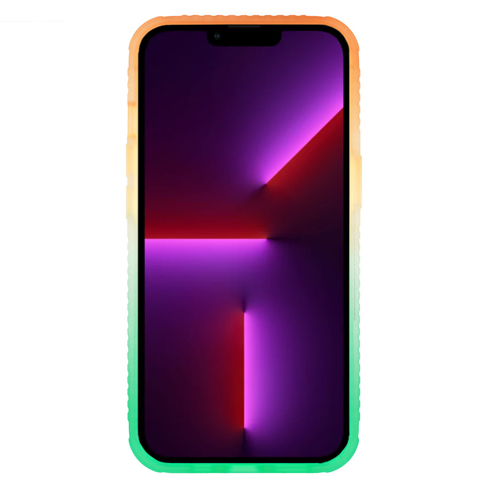 Apple iPhone 14 IDEAR W15 hátlap tok (Narancs-Menta)