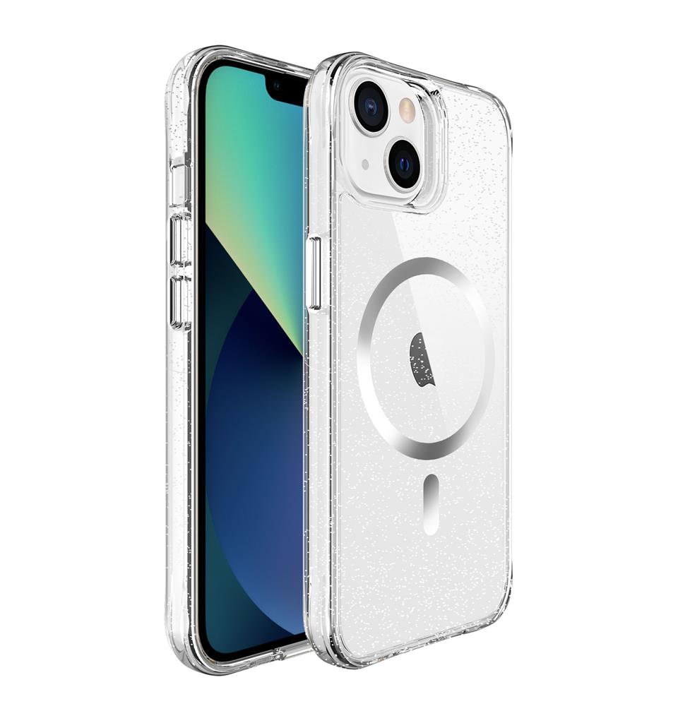 Apple iPhone 14 / iPhone 13 TOKO Pure Glitter MagSafe hátlap tok (Ezüst)