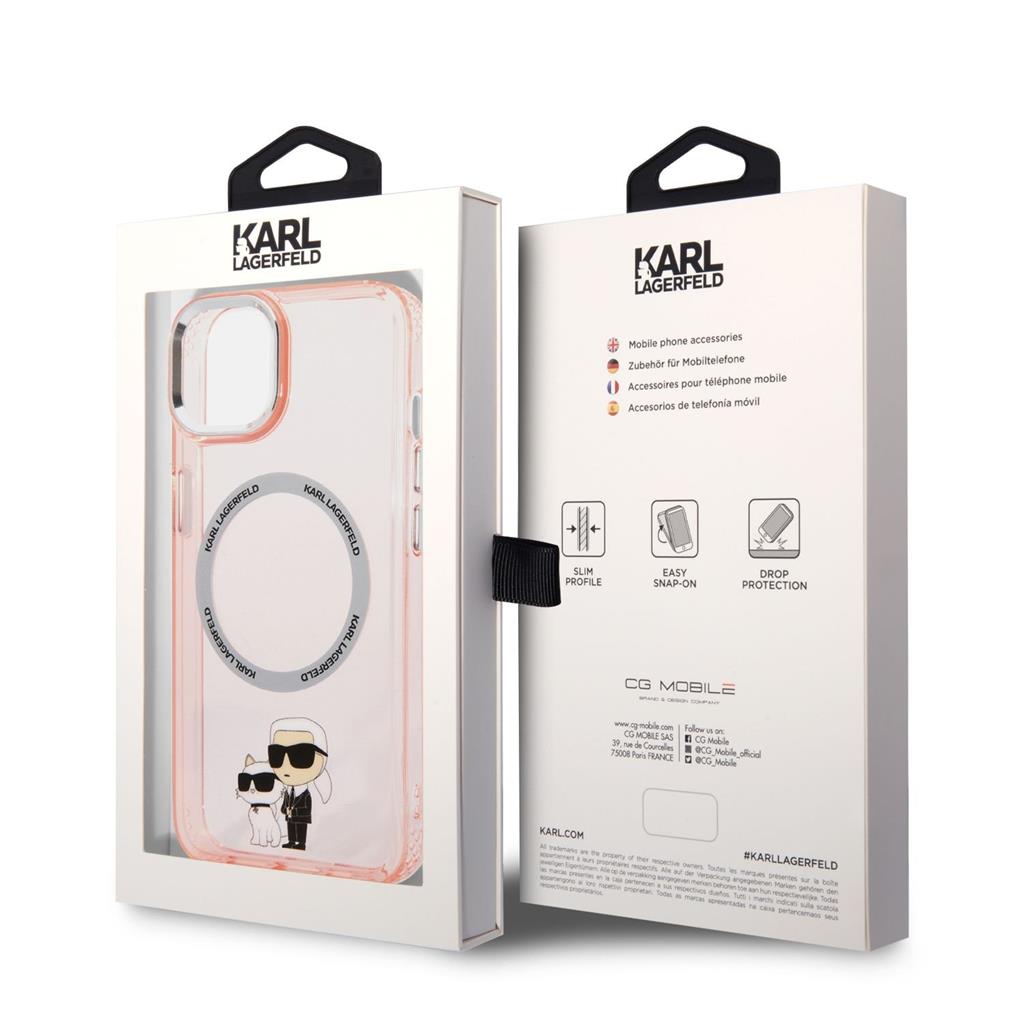 Apple iPhone 14 Karl Lagerfeld MagSafe Compatible IML Karl and Choupette NFT tok (Rózsaszín) – KLHMP14SHNKCIP